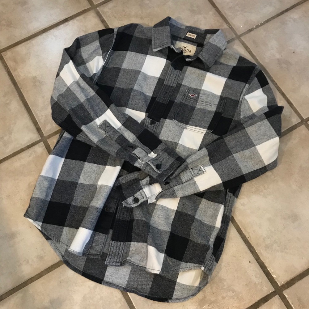 Hollister Flannel Men’s size M black and white